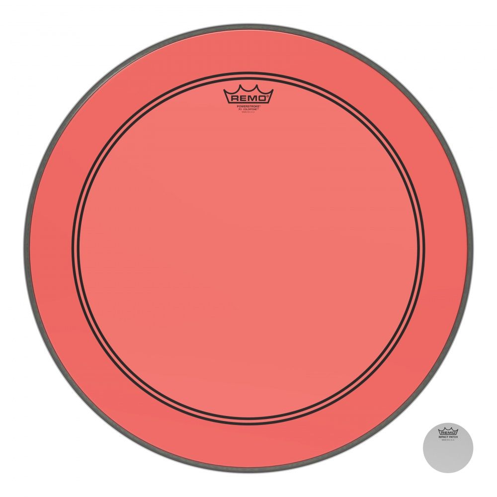 Пластик REMO P3-1322-CT-RD POWERSTROKE P3 COLORTONE RED BASS DRUMHEAD 22