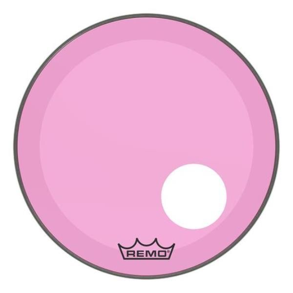 Пластик REMO P3-1324-CT-PKOH POWERSTROKE P3 COLORTONE PINK BASS DRUMHEAD 24 5 OFFSET HOLE