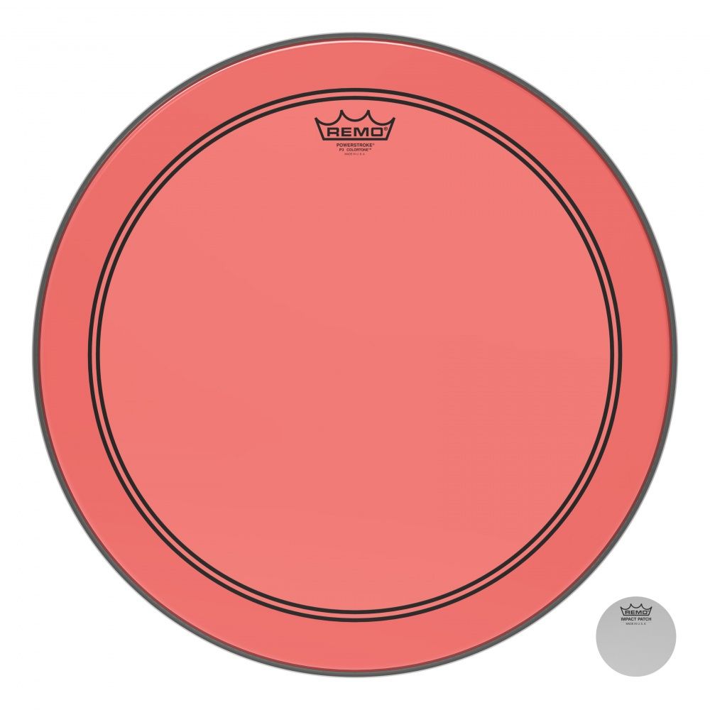 Пластик REMO P3-1318-CT-RD POWERSTROKE P3 COLORTONE RED BASS DRUMHEAD 18