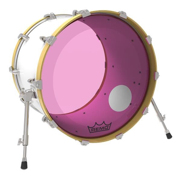 Пластик REMO P3-1320-CT-PKOH POWERSTROKE P3 COLORTONE PINK BASS DRUMHEAD 20 5 OFFSET HOLE