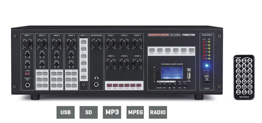 Многозонный усилитель мощности FONESTAR MAZ-6600RU