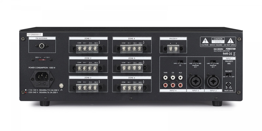 Многозонный усилитель мощности FONESTAR MAZ-6600RU